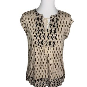 Les Serein Boho Diamond Patterned Women's Blouse